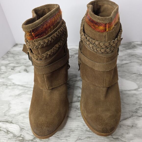 Naughty Monkey Boots Brown Fringe Suede Western Heel  Womens US 7.5 Boho Y2K - Picture 3 of 13